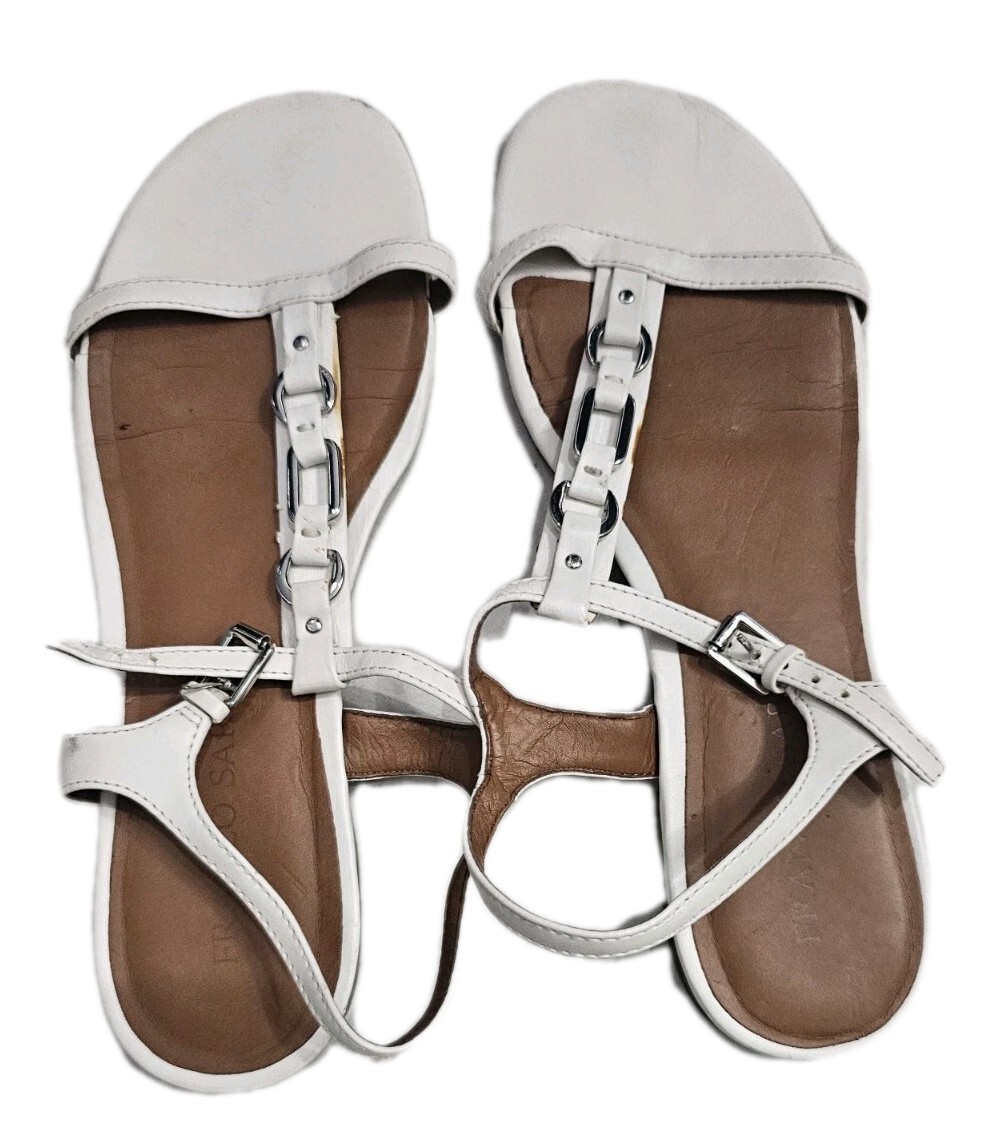 Francois Sarto Womens White Sandle Size 8
